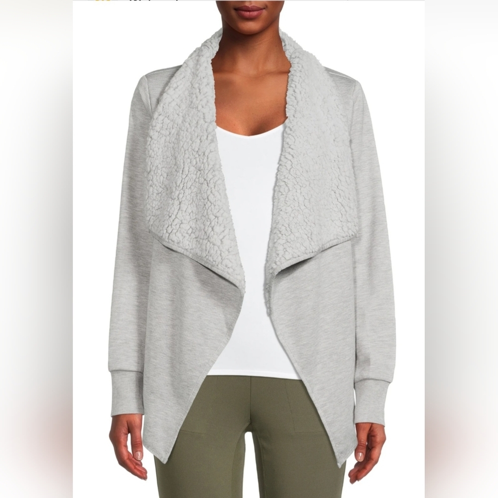 Avia Light Gray Open-Front Cardigan